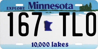 MN license plate 167TLO
