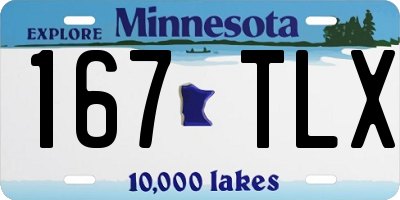 MN license plate 167TLX