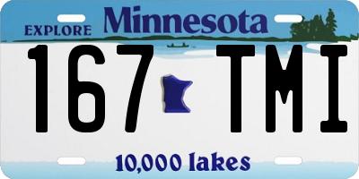 MN license plate 167TMI
