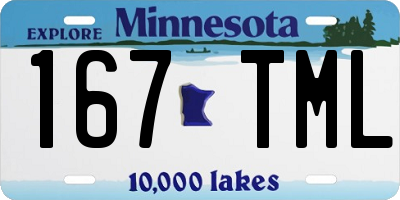 MN license plate 167TML