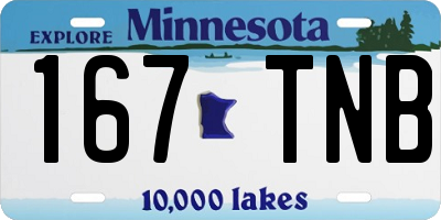 MN license plate 167TNB
