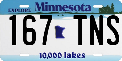 MN license plate 167TNS