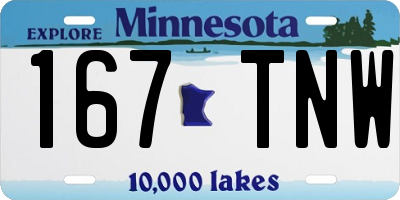 MN license plate 167TNW