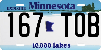 MN license plate 167TOB