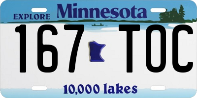 MN license plate 167TOC
