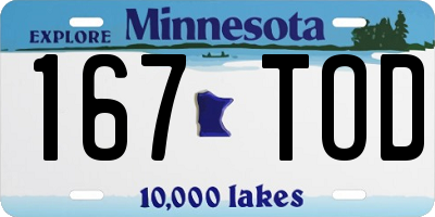 MN license plate 167TOD