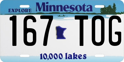 MN license plate 167TOG