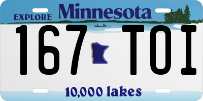 MN license plate 167TOI