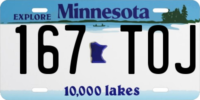 MN license plate 167TOJ