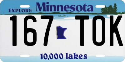 MN license plate 167TOK