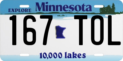 MN license plate 167TOL