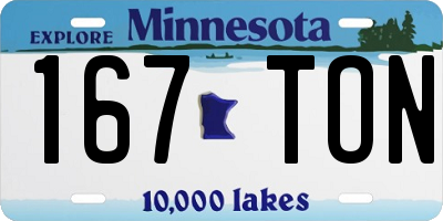 MN license plate 167TON