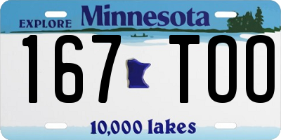 MN license plate 167TOO