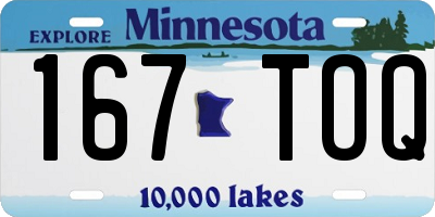 MN license plate 167TOQ