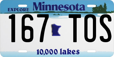 MN license plate 167TOS