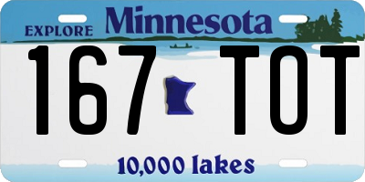 MN license plate 167TOT