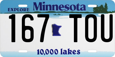 MN license plate 167TOU