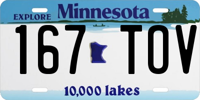 MN license plate 167TOV