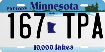 MN license plate 167TPA