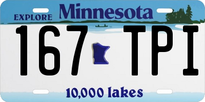 MN license plate 167TPI