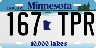 MN license plate 167TPR