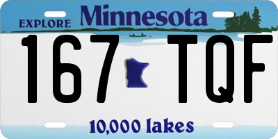 MN license plate 167TQF