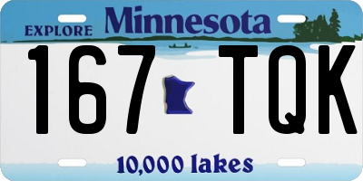 MN license plate 167TQK