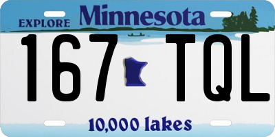 MN license plate 167TQL