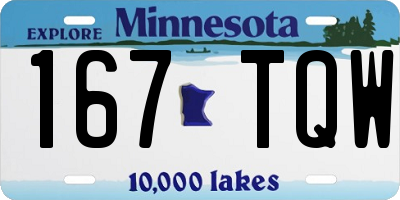 MN license plate 167TQW