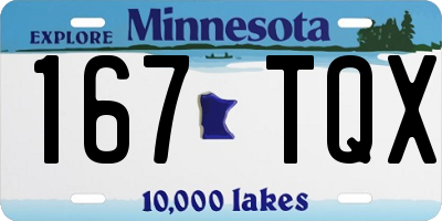 MN license plate 167TQX
