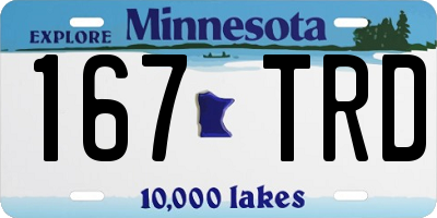 MN license plate 167TRD