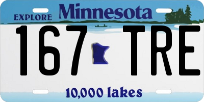 MN license plate 167TRE