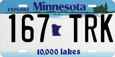 MN license plate 167TRK