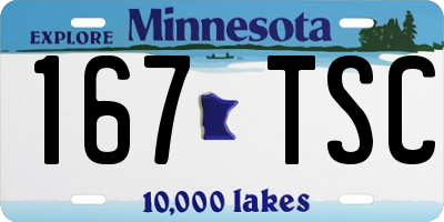 MN license plate 167TSC