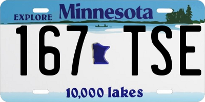 MN license plate 167TSE