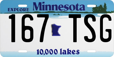 MN license plate 167TSG