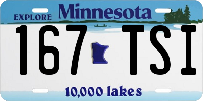 MN license plate 167TSI
