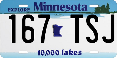 MN license plate 167TSJ
