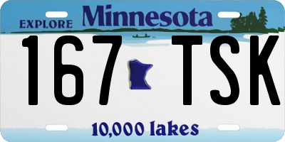 MN license plate 167TSK