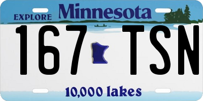 MN license plate 167TSN