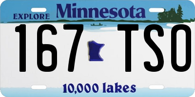 MN license plate 167TSO