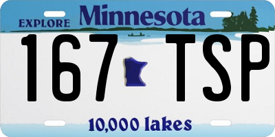 MN license plate 167TSP