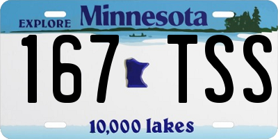 MN license plate 167TSS