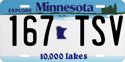 MN license plate 167TSV