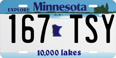 MN license plate 167TSY