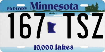 MN license plate 167TSZ