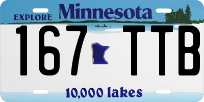 MN license plate 167TTB