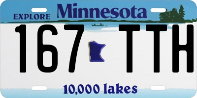 MN license plate 167TTH