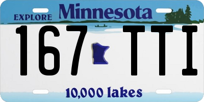 MN license plate 167TTI