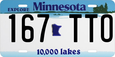MN license plate 167TTO
